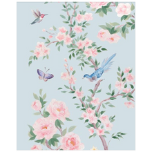 Load image into Gallery viewer, April (detail), a blue chinoiserie fine art print