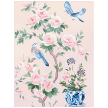 Load image into Gallery viewer, Two Birds (Detail from "June"), a pink chinoiserie fine art print