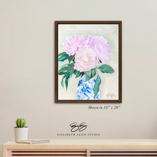 Load image into Gallery viewer, No. 122 Peony canvas wrap, available framed