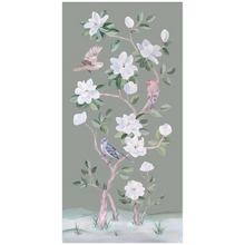 Load image into Gallery viewer, Songbirds and Magnolias, a green chinoiserie fine art print