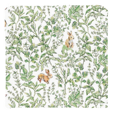 Load image into Gallery viewer, Bunny toile throw pillow, green
