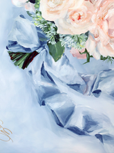 Load image into Gallery viewer, No. 234 Gratitude, a fine art print on paper, blue and peach bouquet