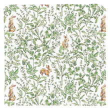 Load image into Gallery viewer, Bunny toile throw pillow, green