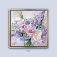 Load image into Gallery viewer, No. 394 Purple floral canvas wrap, available framed