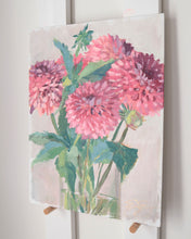 Load image into Gallery viewer, No. 399 Pink decorative dahlias no. 1, 11 x 14 + dahlia seeds