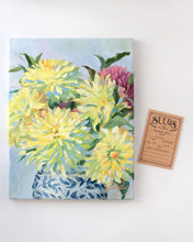 Load image into Gallery viewer, No. 402 Yellow Dahlias, 11 x 14 + dahlia seeds