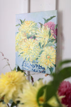 Load image into Gallery viewer, No. 402 Yellow Dahlias, 11 x 14 + dahlia seeds