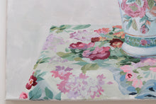 Load image into Gallery viewer, No. 487 Original floral painting of pink and red dahlias - 18 x 24