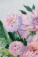 Load image into Gallery viewer, No. 492 Original floral painting lilac and pink dahlia arrangement - 16 x 20