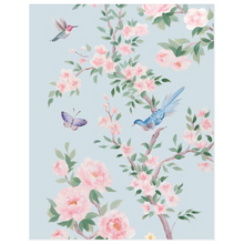 Load image into Gallery viewer, April (detail), a blue chinoiserie fine art print