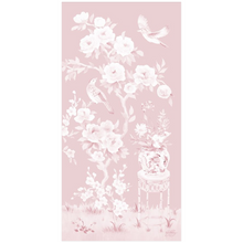 Load image into Gallery viewer, June, a tonal pink chinoiserie fine art print on paper with birds and peonies