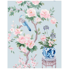 Load image into Gallery viewer, June (detail), a blue chinoiserie fine art print