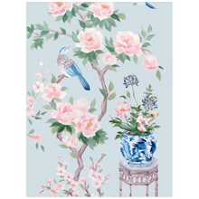 Load image into Gallery viewer, June (detail), a blue chinoiserie fine art print
