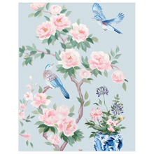 Load image into Gallery viewer, Two Birds (Detail from "June"), a blue chinoiserie fine art print