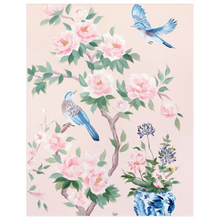 Load image into Gallery viewer, Two Birds (Detail from "June"), a pink chinoiserie fine art print