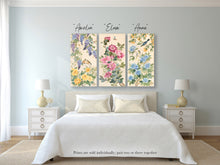 Load image into Gallery viewer, Anne, a chinoiserie canvas wrap with hydrangeas, oranges, and bird