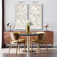 Load image into Gallery viewer, April, a tonal beige chinoiserie canvas wrap