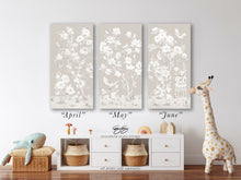 Load image into Gallery viewer, April, a tonal beige chinoiserie canvas wrap, available framed