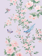 Load image into Gallery viewer, April (detail), a lilac chinoiserie print on paper