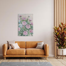 Load image into Gallery viewer, No. 398, Pink peonies chinoiserie floral canvas wrap