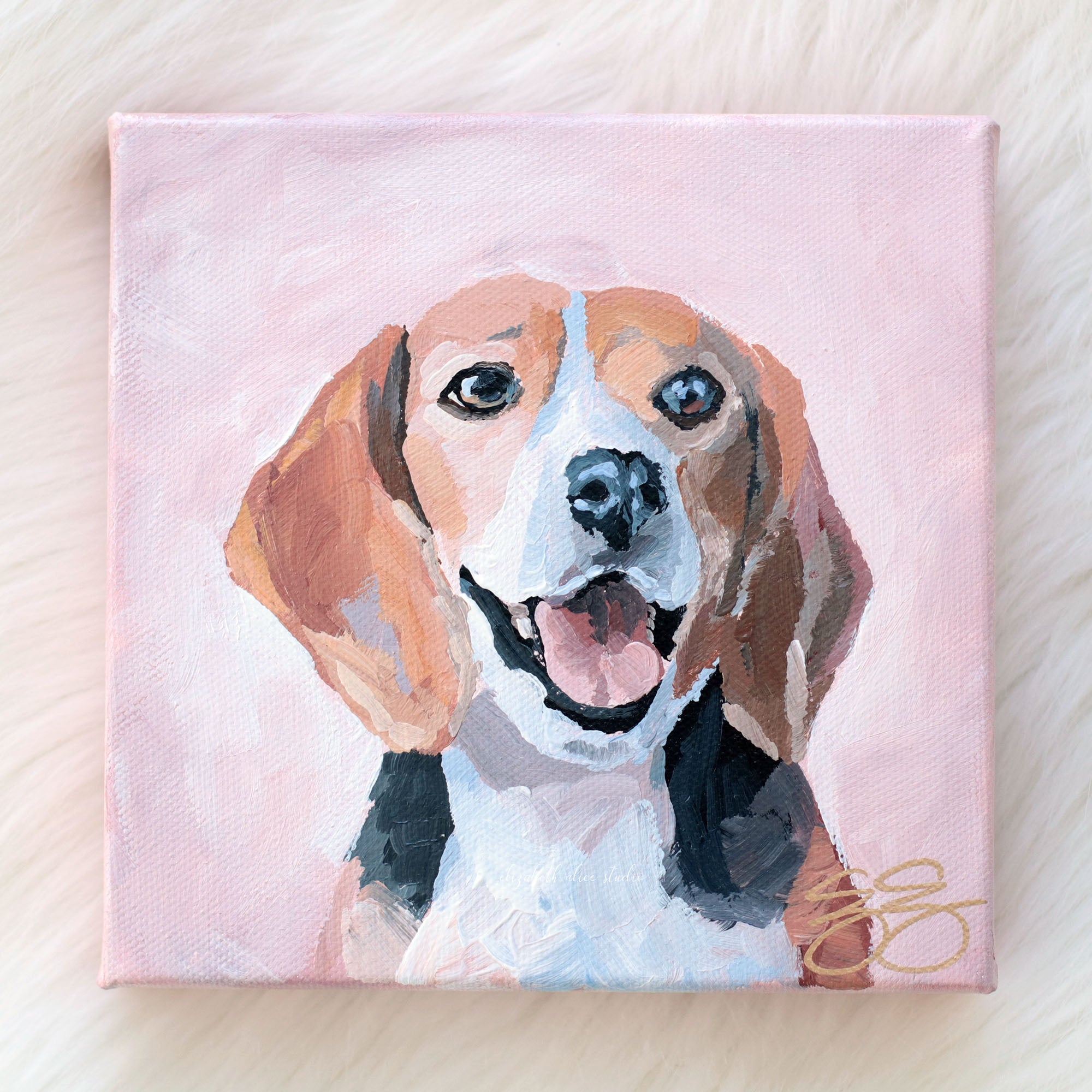 Beagle - 6 x 6 original painting – Elizabeth Alice Studio Beagle - 6 x 6 original painting – Elizabeth Alice Studio