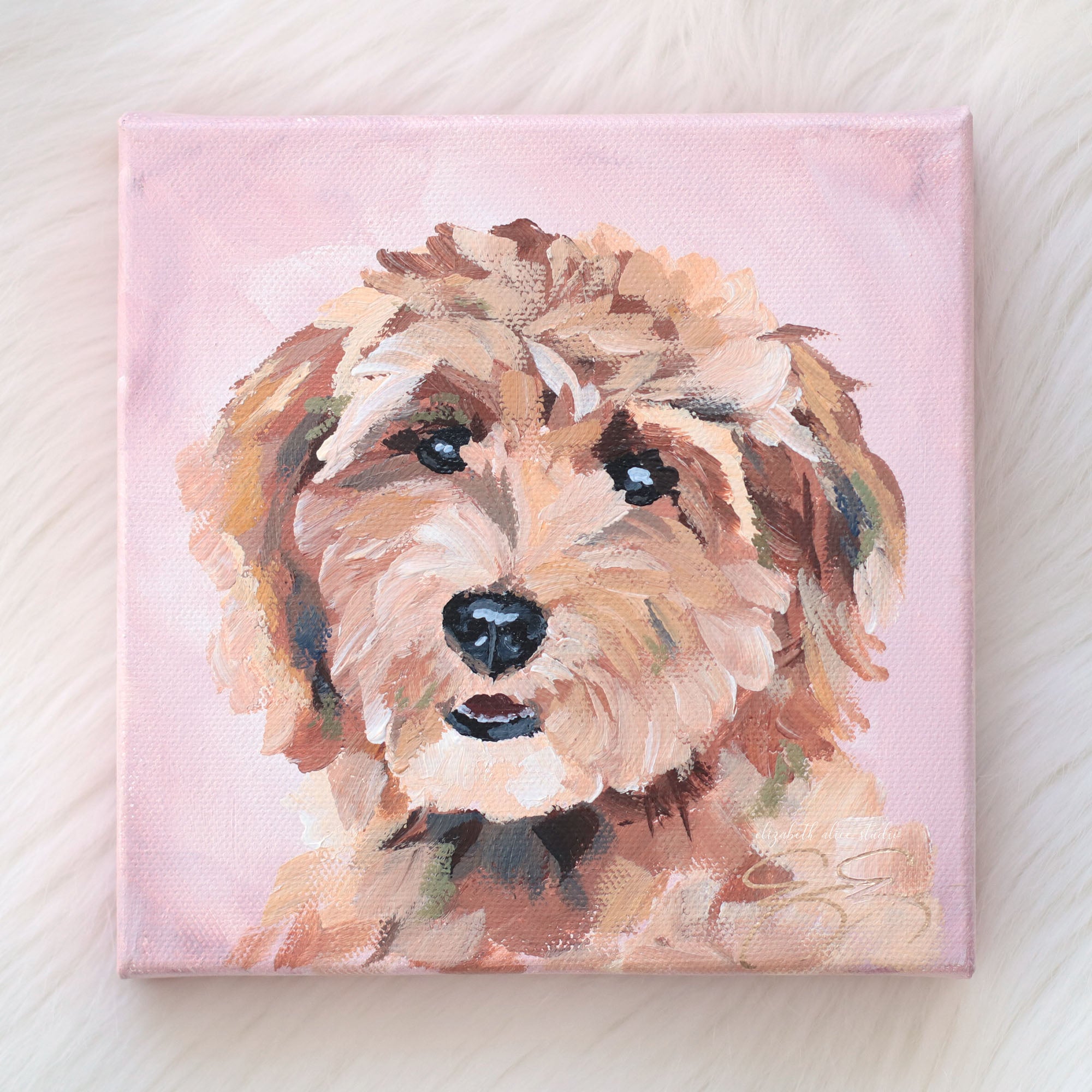 絵画 dogliquid Doodle - 6 x 6 original painting – Elizabeth Alice Studio