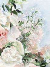 Load image into Gallery viewer, No. 234 Gratitude, peach and blue bouquet canvas wrap, available framed