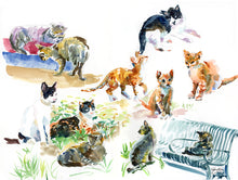 Load image into Gallery viewer, Cats of O'ahu, a fine art print on paper