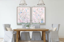 Load image into Gallery viewer, Blush Chinoiserie No. 1, a pink botanical canvas wrap, available framed
