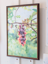 Load image into Gallery viewer, No. 537 "Sunlight's Notes," original oil painting of grapes ripening on the vine - 18 x 24 inches with FREE frame