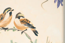 Load image into Gallery viewer, Chinoiserie painting of wisteria and yellow peonies, "Amelia" - 12 x 24