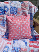 Load image into Gallery viewer, Pink Bow Quilt look Outdoor Pillow