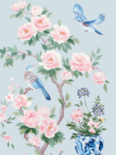 Load image into Gallery viewer, June (detail), a blue chinoiserie print on paper