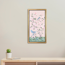 Load image into Gallery viewer, May, a pink chinoiserie canvas wrap, available framed