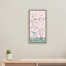 Load image into Gallery viewer, May, a pink chinoiserie canvas wrap, available framed