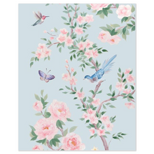 Load image into Gallery viewer, April (detail), a blue chinoiserie fine art print