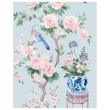 Load image into Gallery viewer, June (detail), a blue chinoiserie fine art print