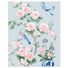 Load image into Gallery viewer, Two Birds (Detail from "June"), a blue chinoiserie fine art print