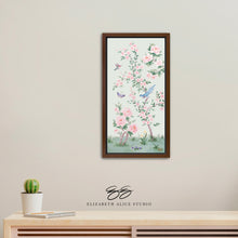 Load image into Gallery viewer, April, a green chinoiserie canvas wrap, available framed