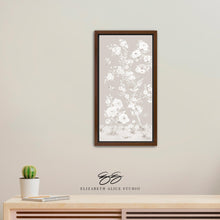 Load image into Gallery viewer, April, a tonal beige chinoiserie canvas wrap, available framed