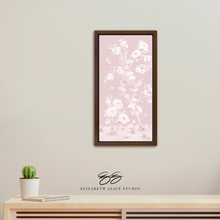 Load image into Gallery viewer, April, a tonal pink chinoiserie canvas wrap, available framed