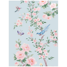 Load image into Gallery viewer, April (detail), a blue chinoiserie fine art print