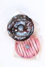 Load image into Gallery viewer, Chocolate glazed donut, original acrylic painting on canvas - 4 x 4 inches