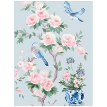 Load image into Gallery viewer, Two Birds (Detail from "June"), a blue chinoiserie fine art print