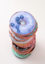 Load image into Gallery viewer, Powdered sugar donut, original acrylic painting on canvas - 4 x 4 inches