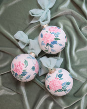 Load image into Gallery viewer, Pink hydrangea chinoiserie hand-painted ornament