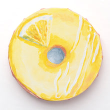 Load image into Gallery viewer, Lemon donut, original acrylic painting on canvas - 4 x 4 inches