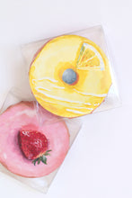 Load image into Gallery viewer, Lemon donut, original acrylic painting on canvas - 4 x 4 inches