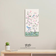 Load image into Gallery viewer, May, an ivory chinoiserie canvas wrap, available framed
