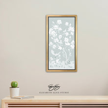 Load image into Gallery viewer, May, a tonal green chinoiserie canvas wrap, available framed